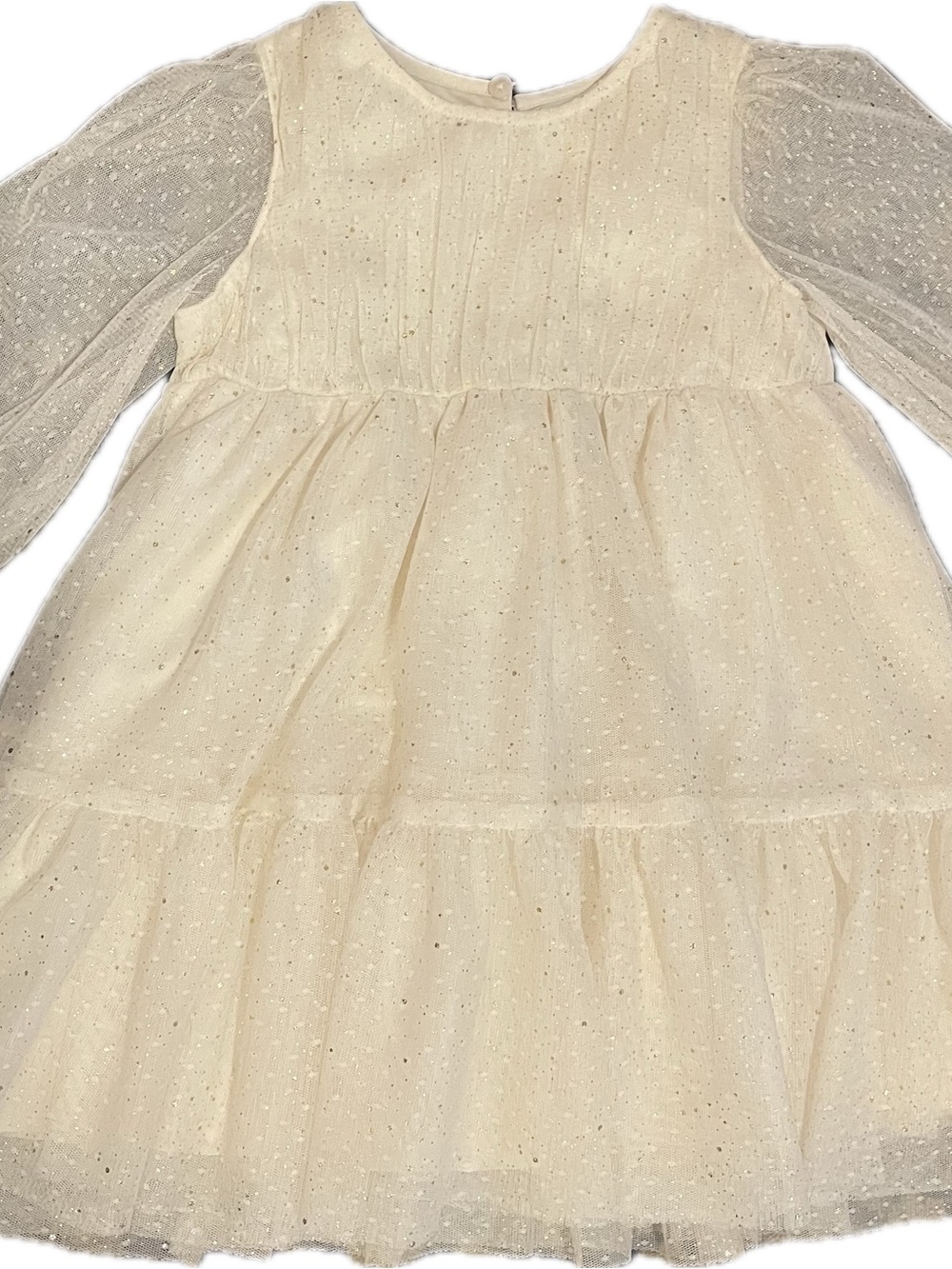 Cat & Jack Cream Sparkle Tulle Party Dress